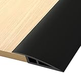 Floor Transition Strip Vinyl Door Threshold Flooring Transition Strip Self Adhesive Carpet Edging Strip for Laminate Doorway Edge Threshold from 2/5' to 3/5' (Black, 3.3 Ft)