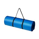 Amazon Basics Extra Thick Exercise Yoga Gym Floor Mat with Carrying Strap, 74 x 24 x .5 Inches, Blue