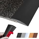 Floor Transition Strip Self Adhesive Carpet Wood Tile Vinyl Flooring Laminate Transition Cover Edge Trim Gap Doorway Threshold for Uneven Floors Heights Within 5 mm (Black, 40 inches)