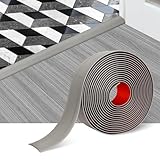 Floor Transition Strip Floor Cover Strips Self Adhesive Flooring Transitions Laminate Floor Strip 1.57' Wide Vinyl Floor Flat Divider Strip Elegant Wood Grain Design (4cm, 10Ft, Gray)