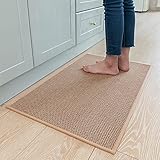 Kitchen Rugs and Mats Non Skid Washable, Absorbent Runner Rugs for Kitchen, front of Sink, Kitchen Mats for Floor (Beige, 20'x32')