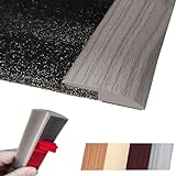 Floor Transition Strip Self Adhesive Carpet Wood Tile Vinyl Flooring Laminate Transition Cover Edge Trim Gap Doorway Threshold for Uneven Floors Heights Within 5 mm (40 inches, Gray Forest)