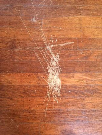 Major scratches in wood flooring